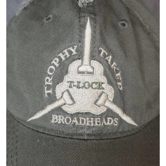 Archery Hat T-Lock Trophy Taker Broadheads Green Strapback Relax Fit Vented Cap - Picture 2 of 10